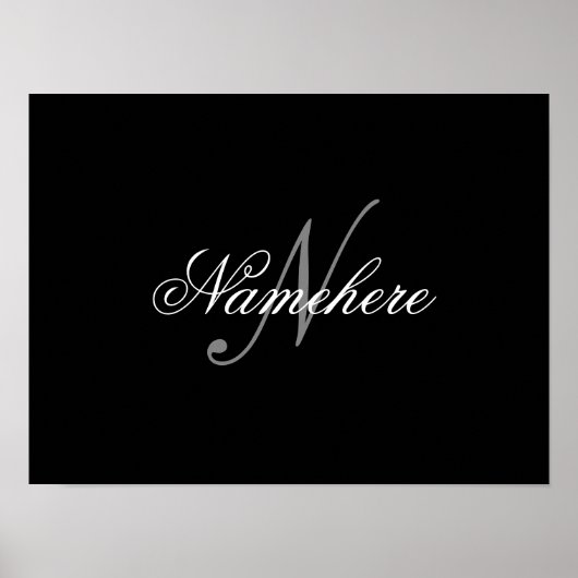 Uniek monogram voor speciale zwart-witnamen poster (Voorkant)