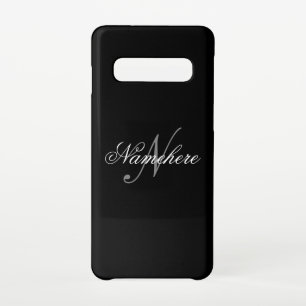 Uniek monogram voor speciale zwart-witnamen samsung galaxy s10 hoesje