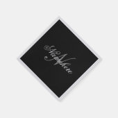 Uniek monogram voor speciale zwart-witnamen servet (Hoek)