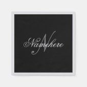 Uniek monogram voor speciale zwart-witnamen servet (Voorkant)