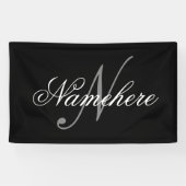 Uniek monogram voor speciale zwart-witnamen spandoek (Horizontaal)