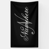 Uniek monogram voor speciale zwart-witnamen spandoek (Verticaal)