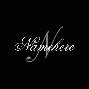 Uniek monogram voor speciale zwart-witnamen staand fotobeeldje