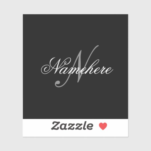 Uniek monogram voor speciale zwart-witnamen sticker (Vel)