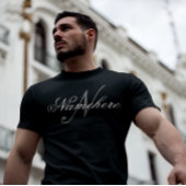 Uniek monogram voor speciale zwart-witnamen t-shirt