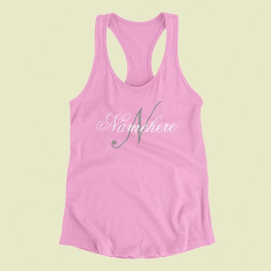 Uniek monogram voor speciale zwart-witnamen  tanktop