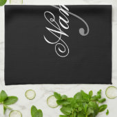 Uniek monogram voor speciale zwart-witnamen theedoek (Gevouwen)