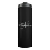 Uniek monogram voor speciale zwart-witnamen thermosbeker (Voorkant)