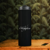 Uniek monogram voor speciale zwart-witnamen thermosbeker