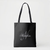 Uniek monogram voor speciale zwart-witnamen tote bag (Voorkant)