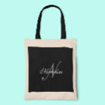 Uniek monogram voor speciale zwart-witnamen tote bag<br><div class="desc">Speciaal uniek zwart-wit monogram ontwerp van de Naam voor iedereen.</div>
