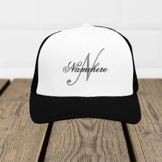 Uniek monogram voor speciale zwart-witnamen trucker pet