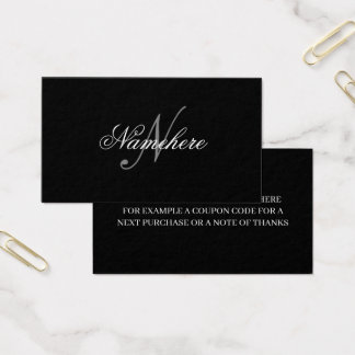 Uniek monogram voor speciale zwart-witnamen visitekaartje