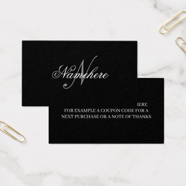 Uniek monogram voor speciale zwart-witnamen visitekaartje (Kantoor)