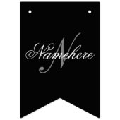 Uniek monogram voor speciale zwart-witnamen vlaggetjes (Tweede vlag)