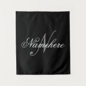 Uniek monogram voor speciale zwart-witnamen wandkleed (Voorkant)