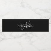 Uniek monogram voor speciale zwart-witnamen waterfles etiket (Enkel label)