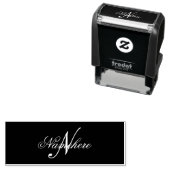 Uniek monogram voor speciale zwart-witnamen  zelfinktende stempel (In situ)