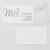 Uniek Monogram wit grijs standaard Visitekaartje (Voorkant / Achterkant)