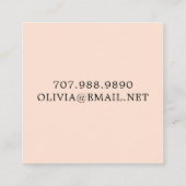 Uniek Monogram Zwart Cream Belkaart Vierkante Visitekaartje (Achterkant)