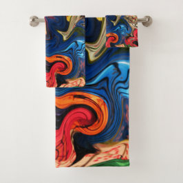 Uniek, mooi, kleurrijk, geschilderd patroon een gr bad handdoek