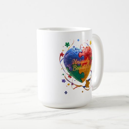 Uniek Mooi – Schattige Autisme Bewustzijn Collect Koffiemok (Voorkant rechts)