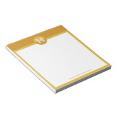 Uniek Mosterdgeel Geometrisch Modern Monogram Notitieblok (Schuin)