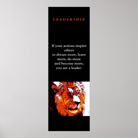 Uniek Motivatie Leiderschap Pop Art Lion Poster (Voorkant)