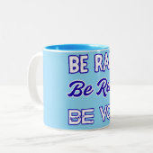 uniek & motiverend tweekleurige koffiemok (Voorkant links)