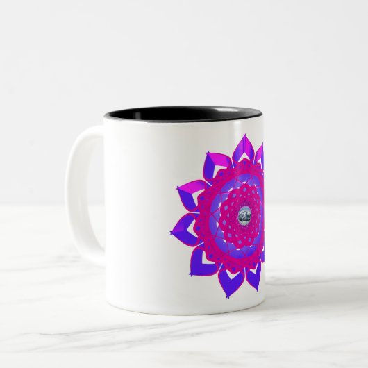 Uniek mystisch ontwerp tweekleurige koffiemok (Voorkant links)