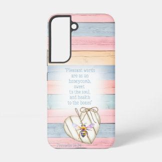 Uniek namaak pastelkleurig houten hart watercolor samsung galaxy hoesje