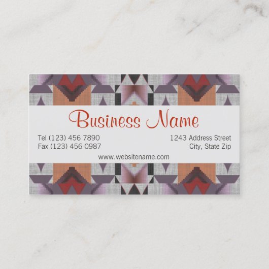 Uniek Native American Tribal Art Patroon Visitekaartje (Achterkant)