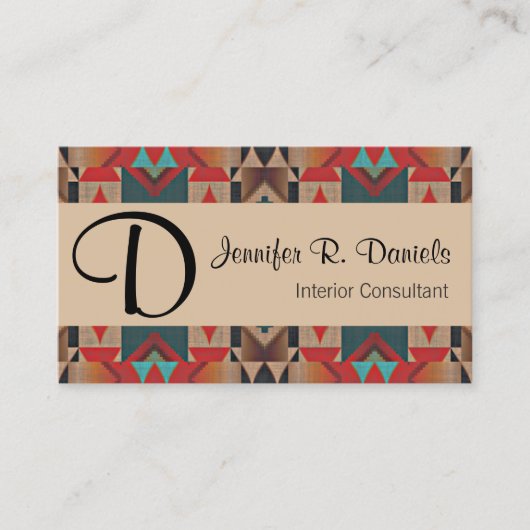 Uniek Native American Tribal Art Patroon Visitekaartje (Voorkant)