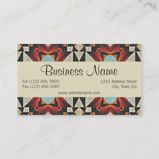 Uniek Native American Tribal Art Patroon Visitekaartje (Achterkant)