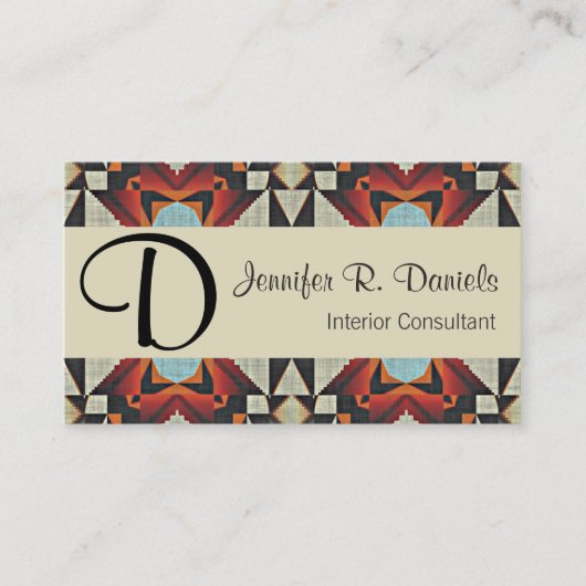 Uniek Native American Tribal Art Patroon Visitekaartje (Voorkant)