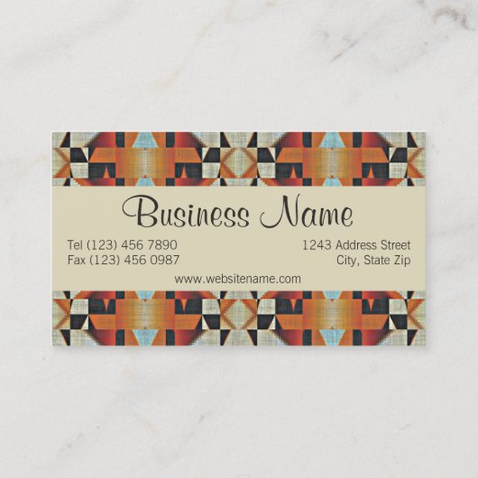 Uniek Native American Tribal Art Patroon Visitekaartje (Achterkant)