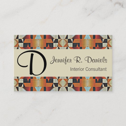 Uniek Native American Tribal Art Patroon Visitekaartje (Voorkant)