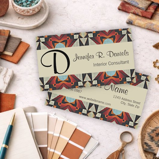 Uniek Native American Tribal Art Patroon Visitekaartje