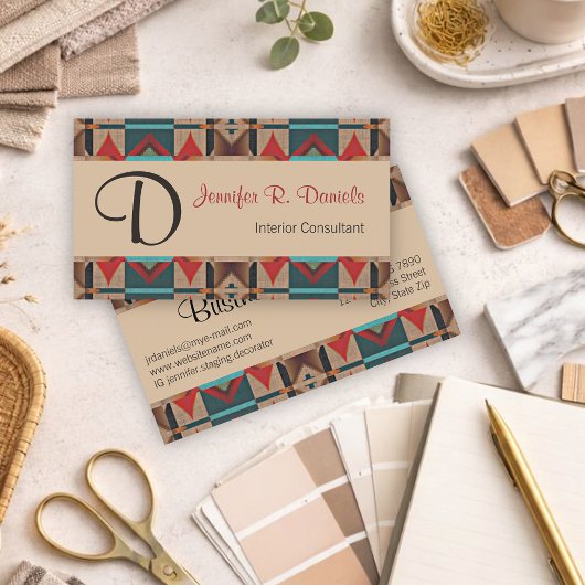 Uniek Native American Tribal Art Patroon Visitekaartje