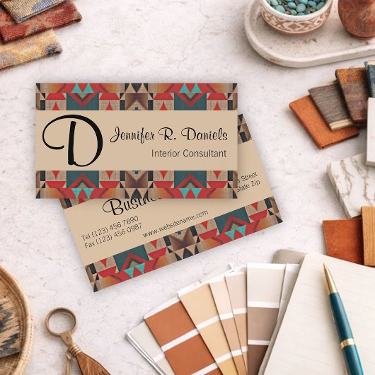 Uniek Native American Tribal Art Patroon Visitekaartje