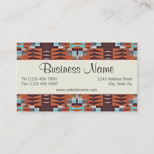 Uniek Native American Tribal Art Patroon Visitekaartje (Achterkant)