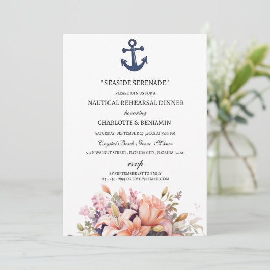 Uniek Nautical Theme Beach repetitie diner Kaart (Staand voorkant)