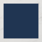 Uniek Navy Blauw Modern Script Bruiloft Menu (Achterkant)