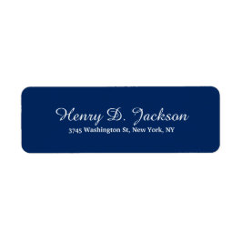 Uniek Navy Blue Klassiek Script Creatief Plain Etiket