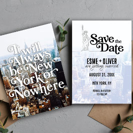 Uniek New York City bruiloft thema Save the Date