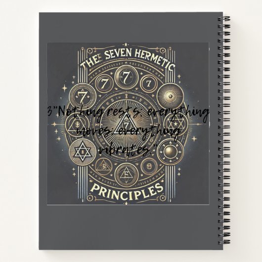 Uniek Notitieboek met Hermetic Principles Print (Achterkant)