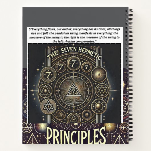 Uniek Notitieboek met Hermetic Principles Print (Achterkant)