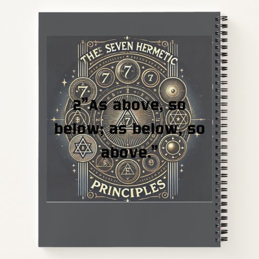 Uniek Notitieboek met Hermetic Principles Print (Achterkant)