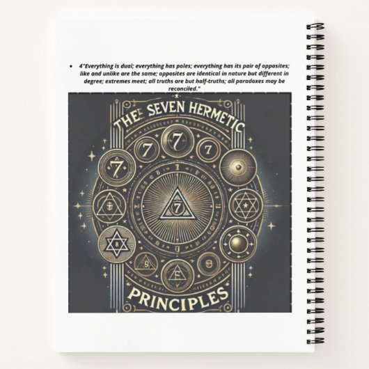 Uniek Notitieboek met Hermetic Principles Print (Achterkant)