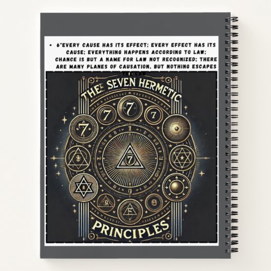 Uniek Notitieboek met Hermetic Principles Print (Achterkant)